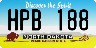ND license plate HPB188