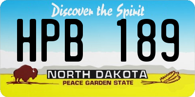ND license plate HPB189