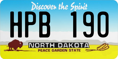 ND license plate HPB190