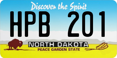 ND license plate HPB201