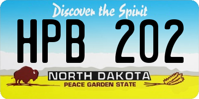 ND license plate HPB202