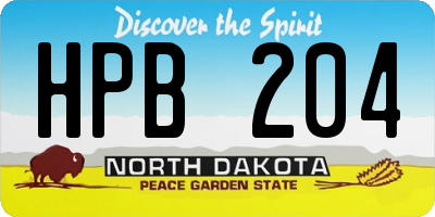 ND license plate HPB204