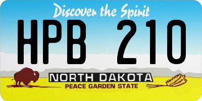 ND license plate HPB210
