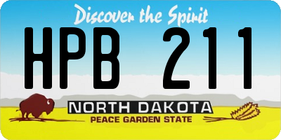 ND license plate HPB211