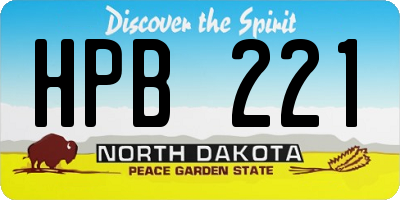 ND license plate HPB221