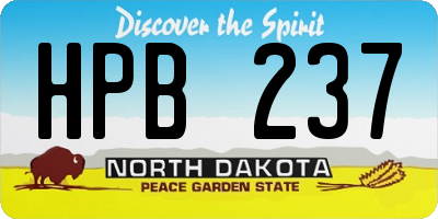 ND license plate HPB237