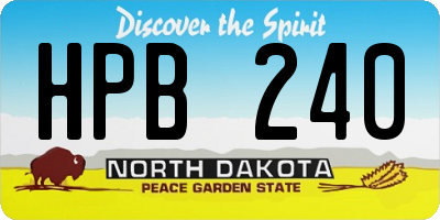 ND license plate HPB240