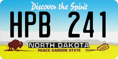 ND license plate HPB241