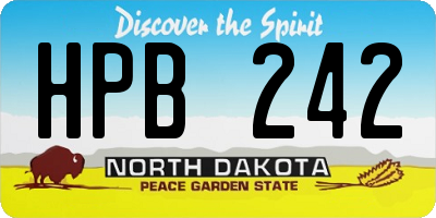 ND license plate HPB242