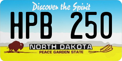 ND license plate HPB250