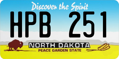 ND license plate HPB251