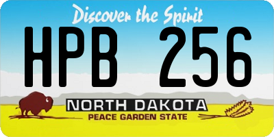 ND license plate HPB256
