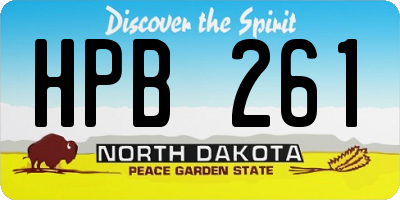 ND license plate HPB261