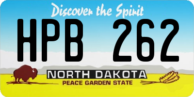 ND license plate HPB262