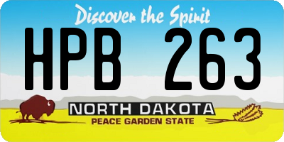 ND license plate HPB263
