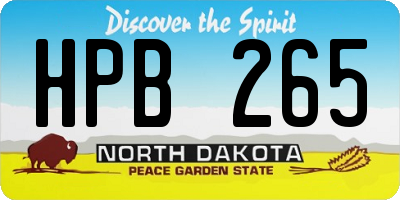 ND license plate HPB265
