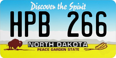 ND license plate HPB266