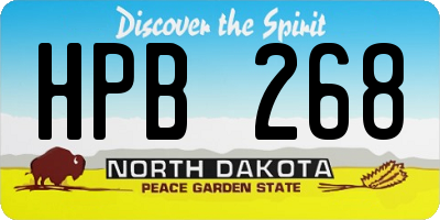 ND license plate HPB268
