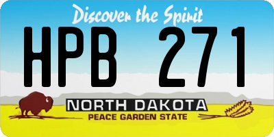 ND license plate HPB271