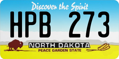 ND license plate HPB273