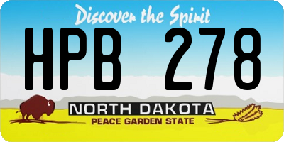 ND license plate HPB278
