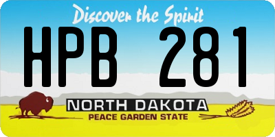 ND license plate HPB281