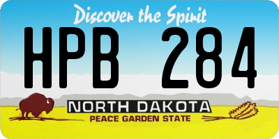 ND license plate HPB284