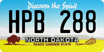 ND license plate HPB288
