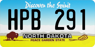 ND license plate HPB291
