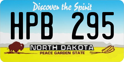 ND license plate HPB295