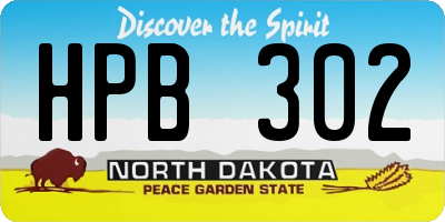 ND license plate HPB302
