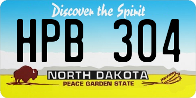 ND license plate HPB304