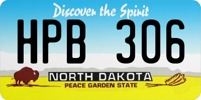 ND license plate HPB306