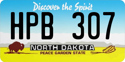 ND license plate HPB307