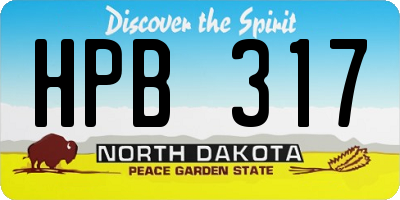ND license plate HPB317
