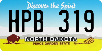 ND license plate HPB319