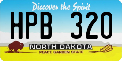 ND license plate HPB320