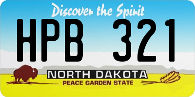 ND license plate HPB321