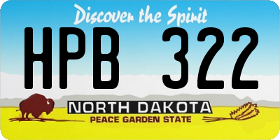 ND license plate HPB322