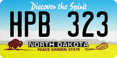ND license plate HPB323