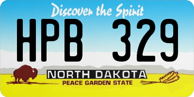 ND license plate HPB329