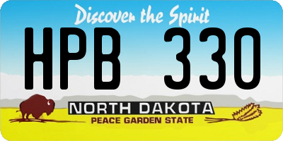 ND license plate HPB330