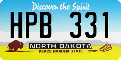 ND license plate HPB331
