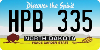 ND license plate HPB335