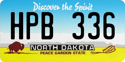 ND license plate HPB336