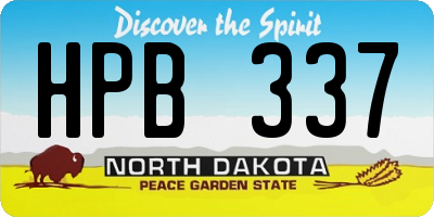 ND license plate HPB337