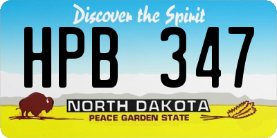 ND license plate HPB347