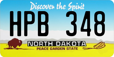 ND license plate HPB348