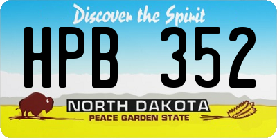 ND license plate HPB352