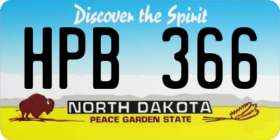 ND license plate HPB366